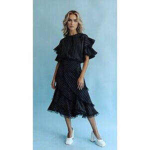 Black and White asymmetrical skirt perfect for dancing  A678